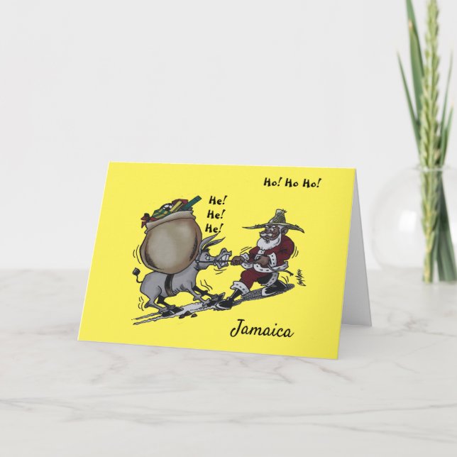 Cartes Pour Fêtes Annuelles Père Noël sans renne (Devant)
