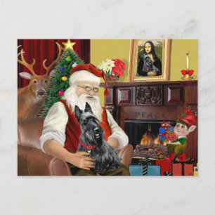 Cartes Pour Fêtes Annuelles père Noël Scottish Terrier