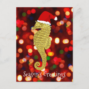 Cartes Pour Fêtes Annuelles père Noël Seahorse Personnaliser