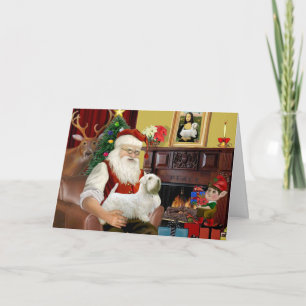 Cartes Pour Fêtes Annuelles Père Noël Sealyham Terrier