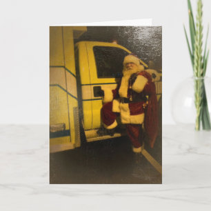 Cartes Pour Fêtes Annuelles père Noël s'est emparé de sa voiture