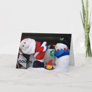 Cartes Pour Fêtes Annuelles père Noël S'EST RETROUVÉ AU-DESSUS DU FEU - OOPS