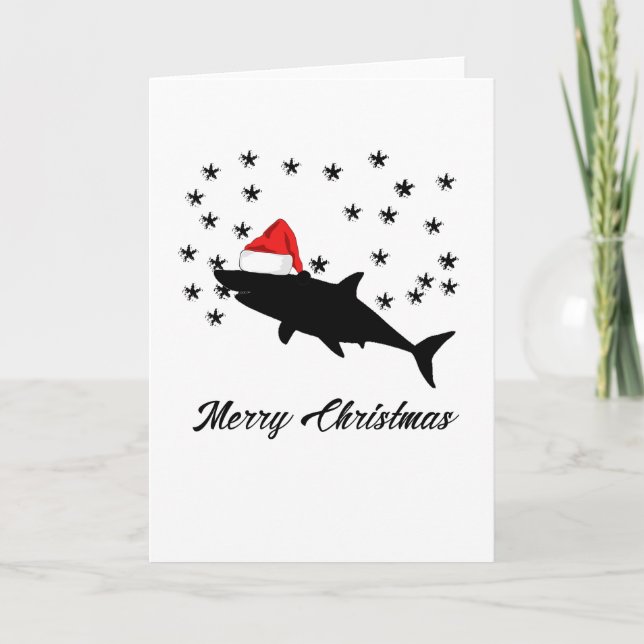 Cartes Pour Fêtes Annuelles Père Noël Shark Cadeaux de Noël - Joyeux Noël (Devant)