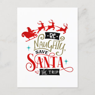 Cartes Pour Fêtes Annuelles Père Noël Sleigh Et Reindeer Noël Drôle