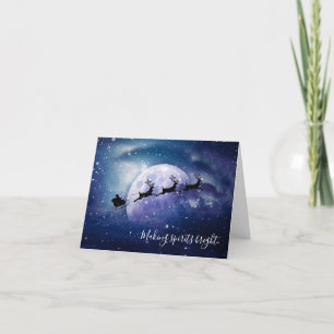 Cartes Pour Fêtes Annuelles Père Noël Sleigh   Imaginaire Galaxy Christmas Nig