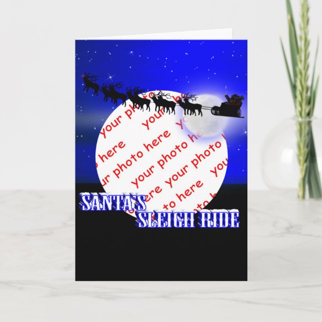 Cartes Pour Fêtes Annuelles Père Noël Sleigh Ride cadre photo de Noël (Devant)