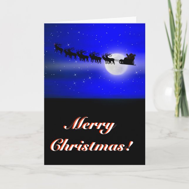 Cartes Pour Fêtes Annuelles Père Noël Sleigh Ride Christmas (Devant)