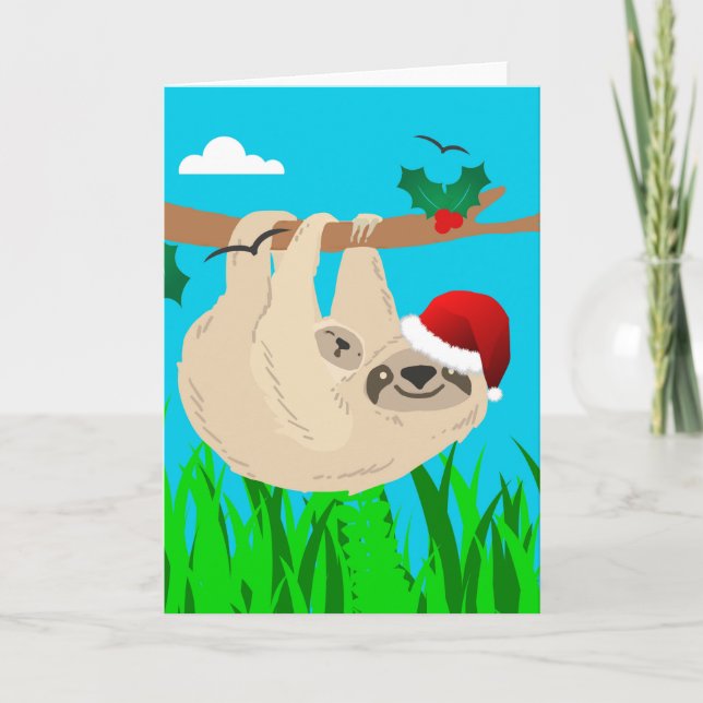 Cartes Pour Fêtes Annuelles père Noël sloth (Devant)
