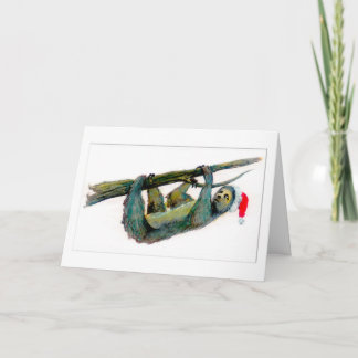 Cartes Pour Fêtes Annuelles Père Noël Sloth Christmas Card