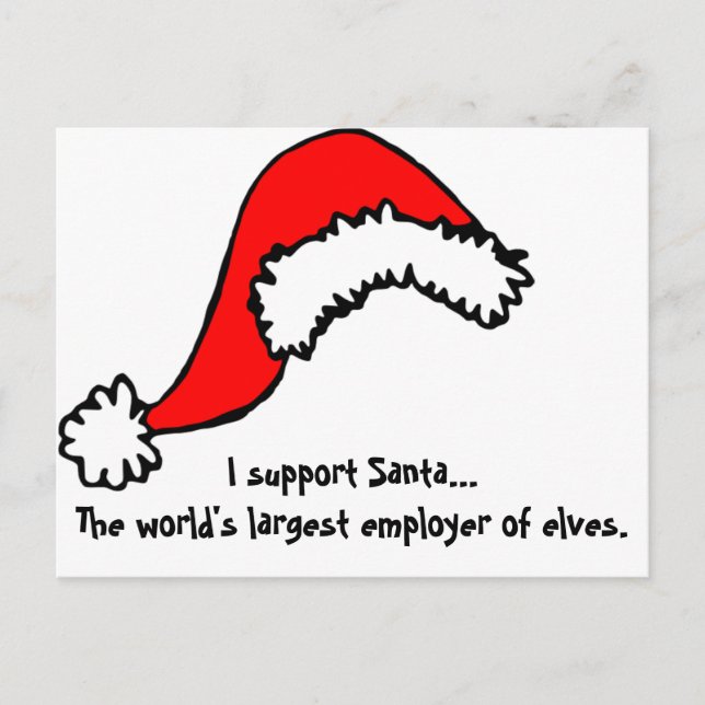Cartes Pour Fêtes Annuelles Père Noël Soutien Drôle (Devant)