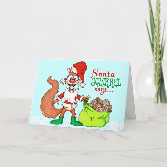 Cartes Pour Fêtes Annuelles Père Noël Squirrel (Devant)