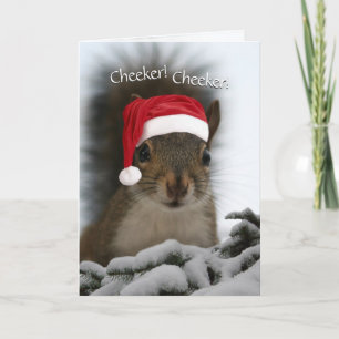 Cartes Pour Fêtes Annuelles Père Noël Squirrel Cheeker ! Génial ! Noël