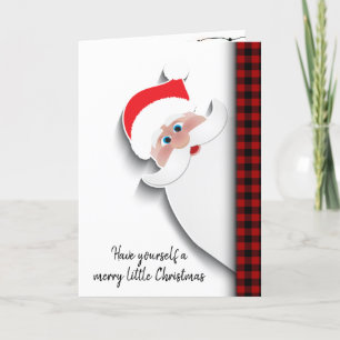 Cartes Pour Fêtes Annuelles Père Noël Sur Buffalo Plaid