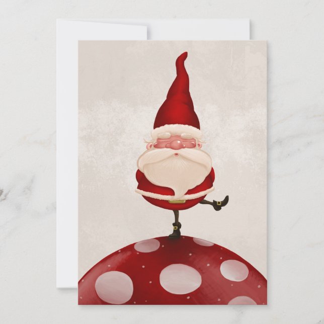 Cartes Pour Fêtes Annuelles Père Noël sur champignon (Devant)
