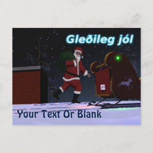 Cartes Pour Fêtes Annuelles Père Noël Sur Le Toit - Gleðileg jól