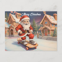Père Noël sur skateboard gingerpain maison arrière