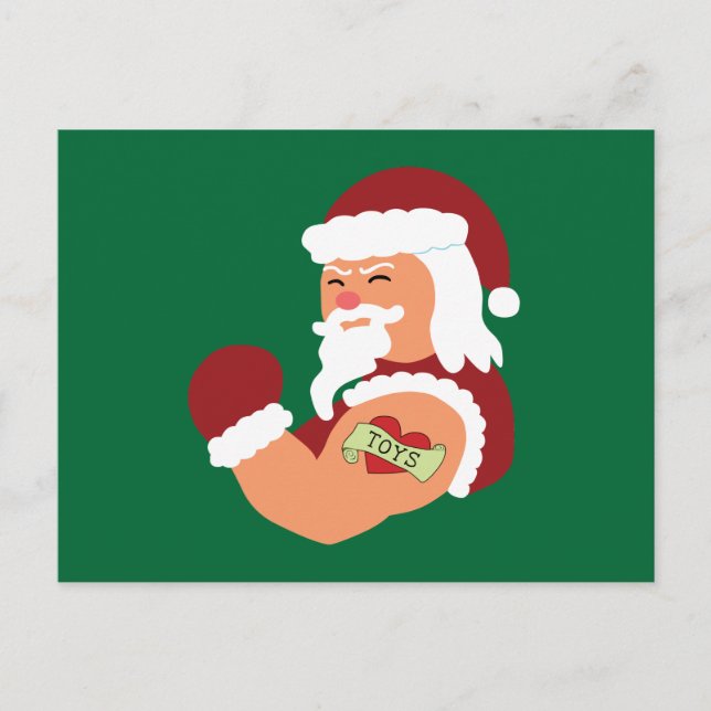 Cartes Pour Fêtes Annuelles Père Noël tatouée (Devant)
