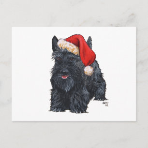 Cartes Pour Fêtes Annuelles Père Noël Terrier Écossais joueur