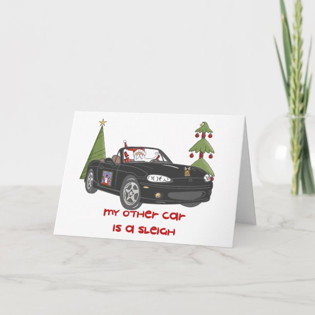 Cartes Pour Fêtes Annuelles Père Noël Tour-Noir (Devant)