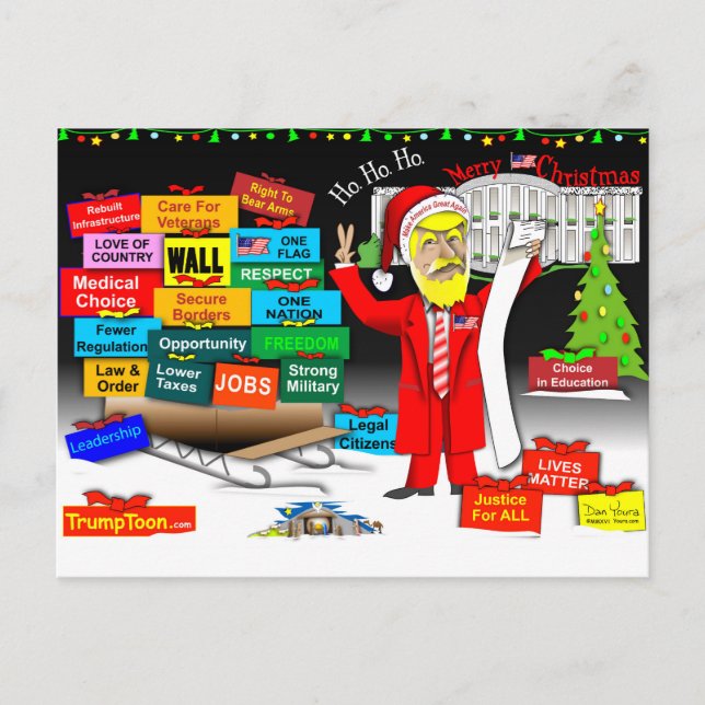 Cartes Pour Fêtes Annuelles Père Noël Trump (Devant)