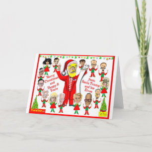 Cartes Pour Fêtes Annuelles Père Noël Trump et ses elfes