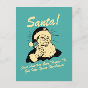 Cartes Pour Fêtes Annuelles Père Noël ! Type essayant d'obtenir dans vos bas
