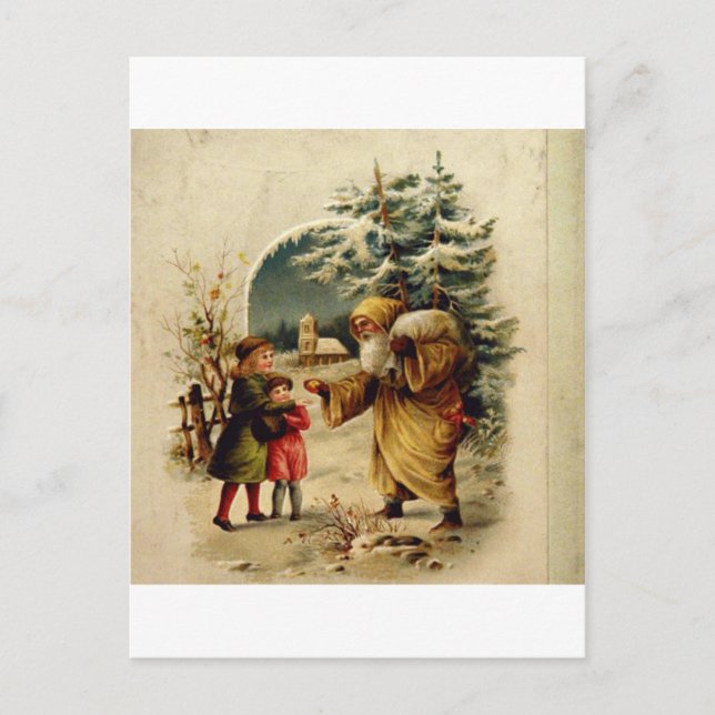 Cartes Pour Fêtes Annuelles Père Noël victorienne (Devant)