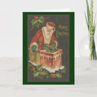 Cartes Pour Fêtes Annuelles Père Noël victorienne sur Chimney