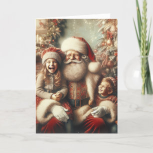 Cartes Pour Fêtes Annuelles Père Noël vintage et enfants