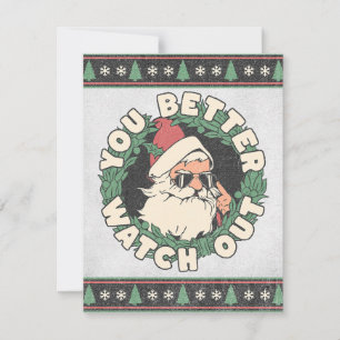 Cartes Pour Fêtes Annuelles Père Noël - Vous feriez mieux de faire attention -