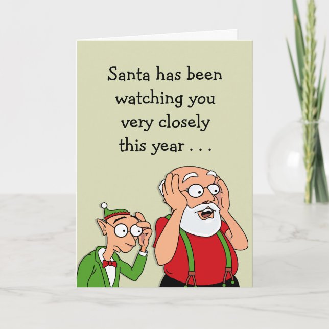 Cartes Pour Fêtes Annuelles Père Noël vous voit (Devant)