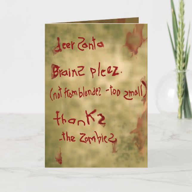 Cartes Pour Fêtes Annuelles père Noël zombie (Devant)