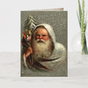 Cartes Pour Fêtes Annuelles Père vintage Noël en neige avec jouets