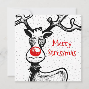 Cartes Pour Fêtes Annuelles Périodes stressantes avec Rudolph le renne