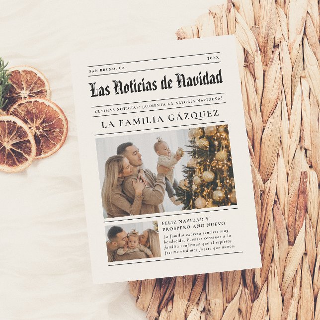 Cartes Pour Fêtes Annuelles Periódico Navideño | Reprendre l'Año con 7 Fotos (Créateur téléchargé)