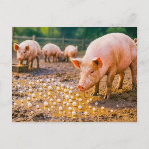 Cartes Pour Fêtes Annuelles Perles devant les porcs dans un enclos boueux