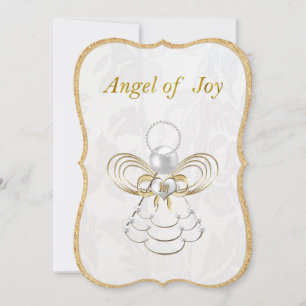 Cartes Pour Fêtes Annuelles Perles et or - Ange de Noël métallique de la joie