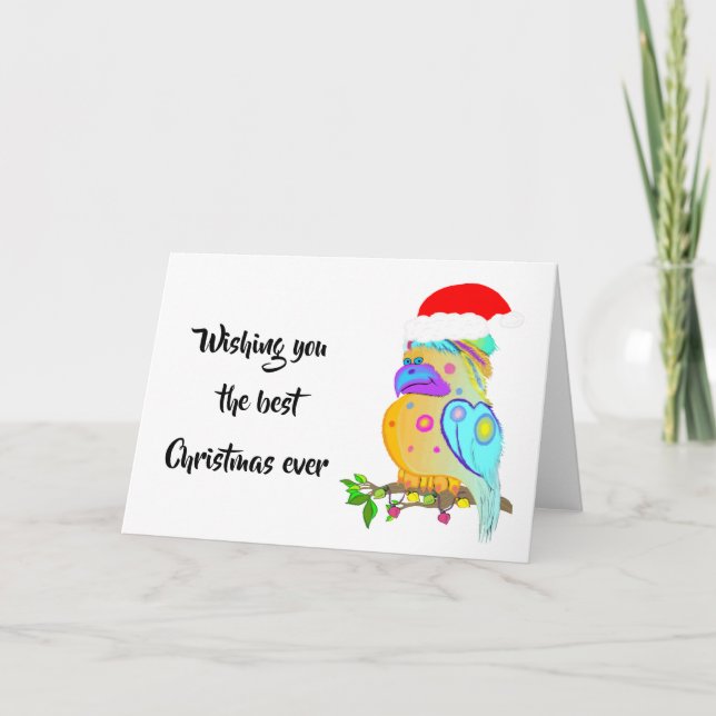 Cartes Pour Fêtes Annuelles Perroquet de Noël (Devant)