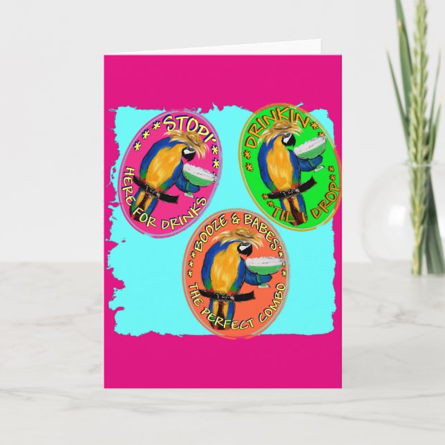 CARTES POUR FÊTES ANNUELLES PERROQUETS SOÛLS (Devant)