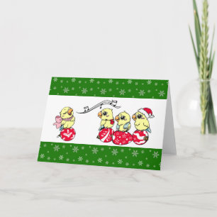 Cartes Pour Fêtes Annuelles Perruche mignonne de chant