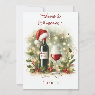 Cartes Pour Fêtes Annuelles Personalised Christmas Wine Lover Card