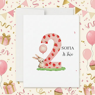Cartes Pour Fêtes Annuelles Personalized Bunny 2nd Birthday Card My Daughter