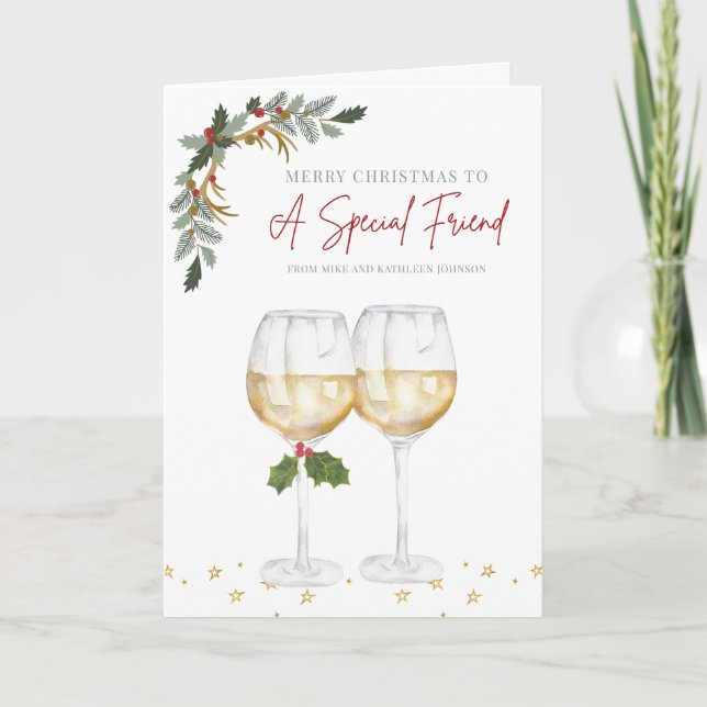 Cartes Pour Fêtes Annuelles Personalized Christmas Special Friend Holiday Card (Devant)