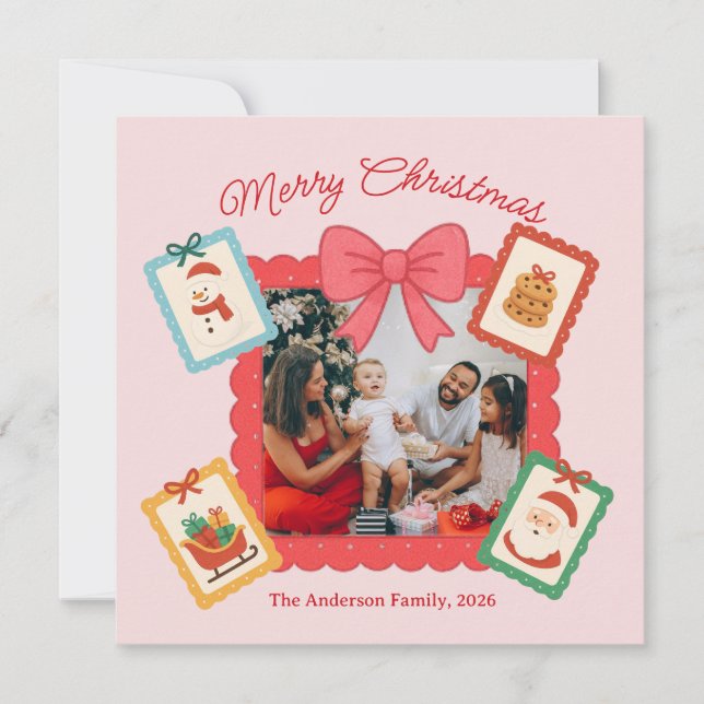 Cartes Pour Fêtes Annuelles Personalized Cute Christmas Photo Collage  (Devant)