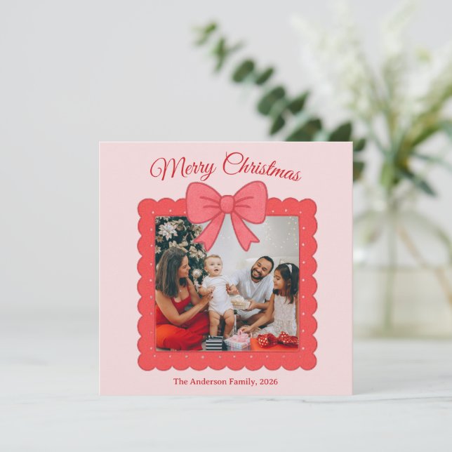 Cartes Pour Fêtes Annuelles Personalized Cute Christmas Photo Collage  (Debout devant)