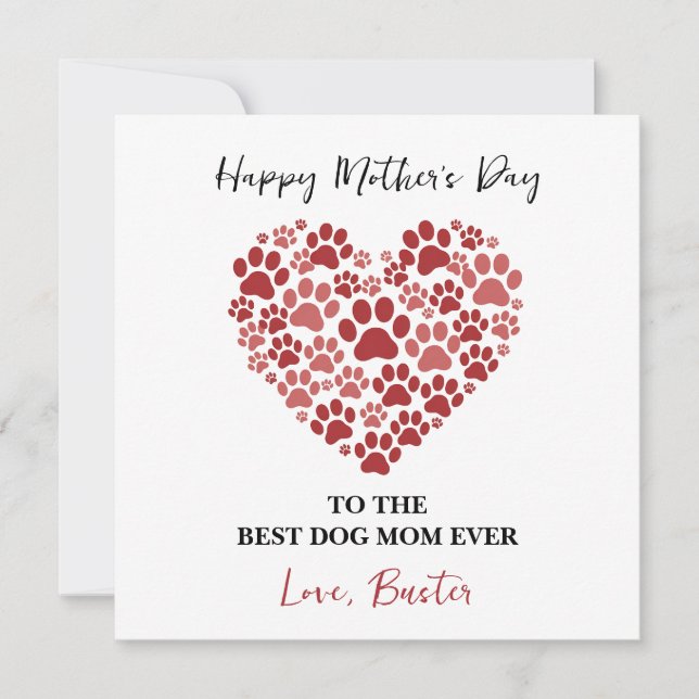 Cartes Pour Fêtes Annuelles Personalized Dog Name – Happy Mother’s Day  (Devant)