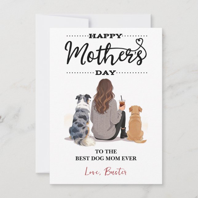 Cartes Pour Fêtes Annuelles Personalized Dog Name – Happy Mother’s Day (Devant)