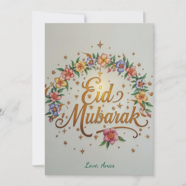 Cartes Pour Fêtes Annuelles Personalized Eid Mubarak card (Devant)