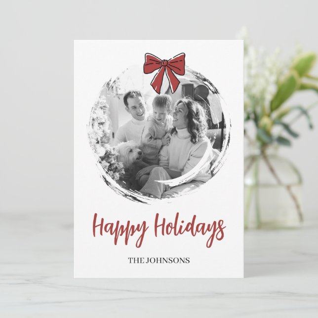 Cartes Pour Fêtes Annuelles Personalized Family Photo Christmas Card (Debout devant)