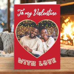 Cartes Pour Fêtes Annuelles Personalized Photo Romantic Heart Valentine’s Day